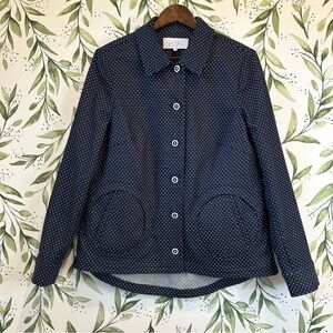 Pearl by Lela Rose Jacket. Size Large. Navy with white dots.